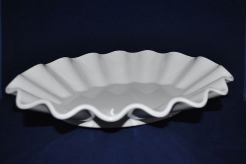 10 PC   White  Oval Deep Platter with Wave Edge  (15 3/4&#034;  X  12.5&#034;)