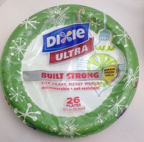 Christmas Dixie Ultra Disposable Plates, 10 1/16 Inch 156 Count (6pks Of 26 Each