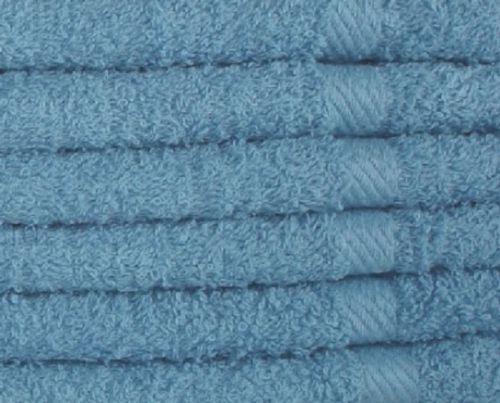 60 NEW CLASSIC BLUE WASHCLOTHS 12&#039;&#039;X12&#039;&#039; 100% COTTON RINGSPUN SOFT ABSORBENT