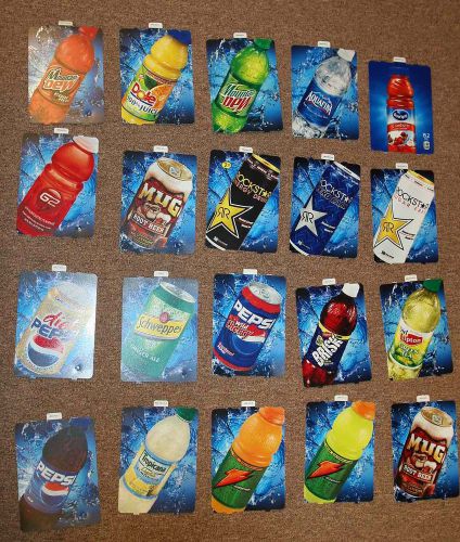 soda vending machine flavor labels - qty 20 for 1 price Pepsi, Gatorade, Crush