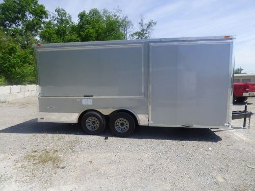 Concession Trailer 8.5&#039;x18&#039; Silver Frost - Enclosed Food Catering Kitchen