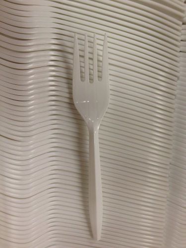 Medium Weight White Plastic Fork 1000pcs/case