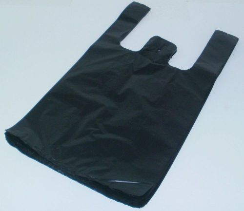 500 SMALL BLACK PLASTIC BAGS GROCERY SHOPPING STYLE NEW