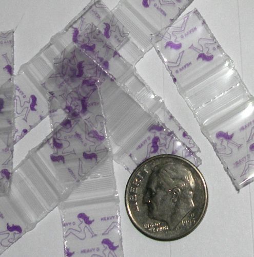 200 tiny mini ziplock bags Heavy D 1/2 x 1/2&#034; Apple 0.5 x 0.5&#034; baggies 1212