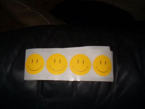 Large 2&#034; Yellow Smiley Labels