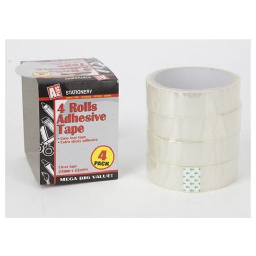 Clear Adhesive Tape Pack Of 4 Extra Sticky Stationary Postage Packaging Supplies
