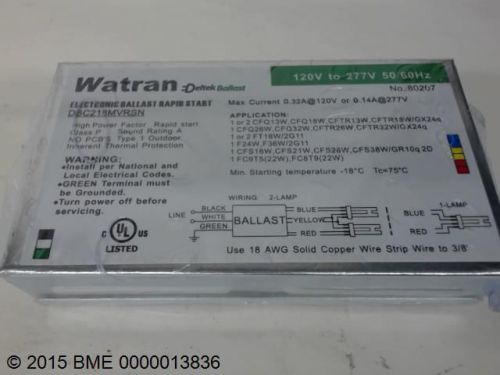 WATRAN ELECTRIC BALLAST RAPID START - DBC218MVRSN - 120V - 277V - 50/60 HZ - NEW