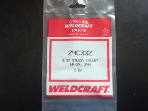 WeldCraft 24C332 3/32 Stubby Collet 2.4mm wp-24, 24W Gas Lens 2 pack
