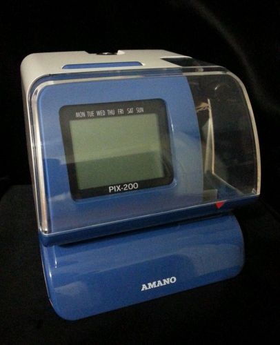 Amano  PIX-200 Atomic Time Clock, Electronic Time Recorder &amp; Date Stamp NEW