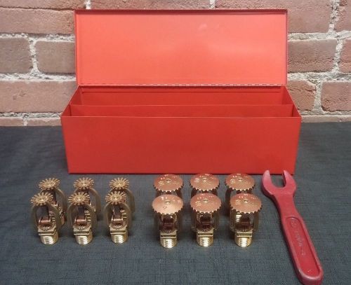 Fire Sprinkler Head Cabinet Box w/ 12 NEW Sprinkler Heads TYCO TY3111 TY3211