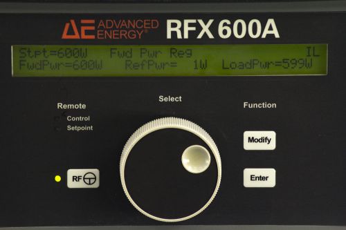 Advanced energy ae rfx 600a rf generator power supply, 600 w, 13.56 mhz for sale