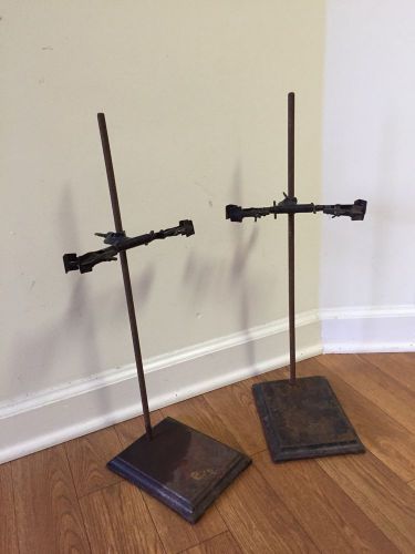 Pair Of Vintage Lab Stands With Clamps