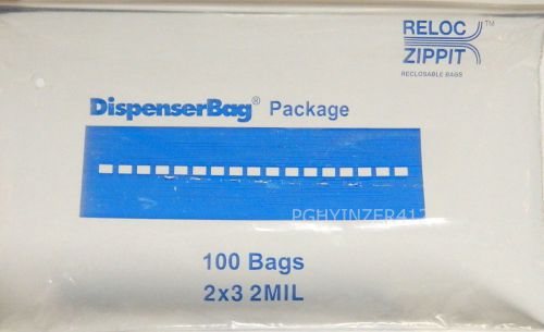 100 - 2&#034; x 3&#034; Clear Poly Bags Baggies Reloc Zippit  2 MIL Plastic Reclosable Bag