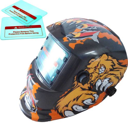 pro Solar Auto Darkening Welding Helmet Arc Tig mig grinding mask Bear + 2 Lens