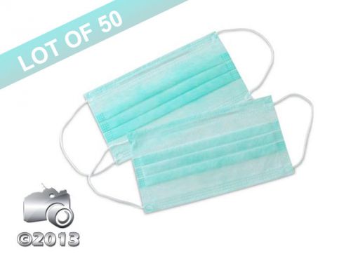 High Quality Green Earloop Face Masks - Disposable Surgical Mask Pack Of 50