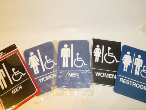 Lot New ADA Braille Men Women Restroom Wheelchair Signs 6&#034; x 9&#034;