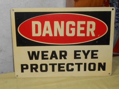 Nos heavy metal-danger-wear eye protection- sign 14 x 10 for sale