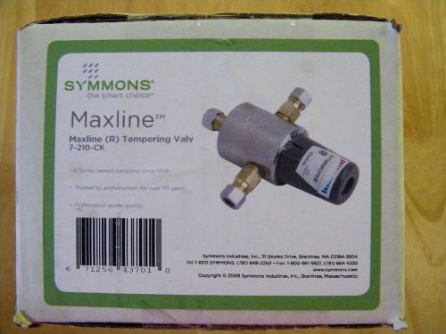SYMMONS Maxline 7-210-CK Tempering Valve, 3/8&#034; Comp, NIB, Free U.S. S&amp;H