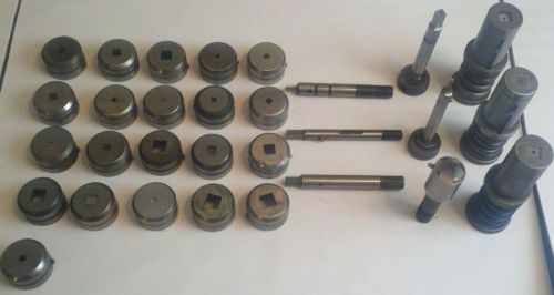 lot of 6) PUNCHES &amp; 21) DIES &amp; 3 PUNCH ASSENBLIES (ALL SQUARES) WILSON CE TOOL