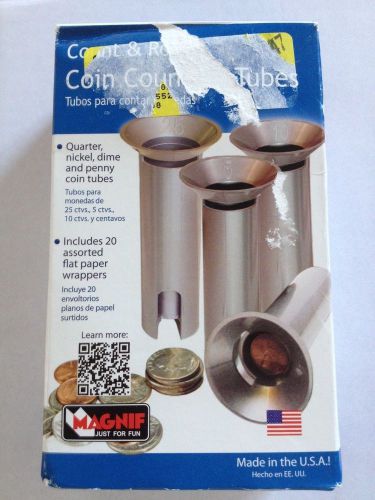 Coin Counting tubes count &amp; roll Magnif