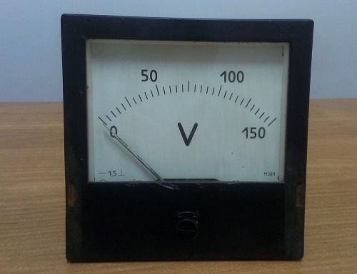 Old Voltmeter DC, M381, direct current, 0-150 Volt, Soviet, Russian, USSR