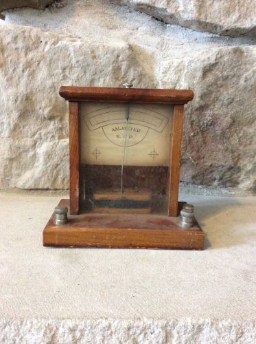 Vintage Wood Antique K. &amp; D. Wooden Voltmeter Voltage Meter