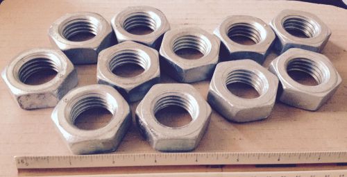 Hex Jam Nut 1-1/4x7 tpi, Lot of 11, Zinc Plated, NOS