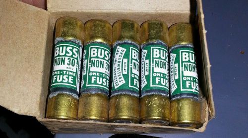 Bussmann buss non-30 one time fuses, 30 amp 250 volt box of 10 for sale