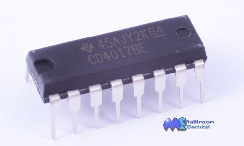 Cd4017be 10 decoded output decade counter 18pin dil for sale