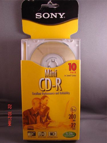 SONY 10 PACK MINI CD-R IN JEWEL CASE NEW IN WRAP