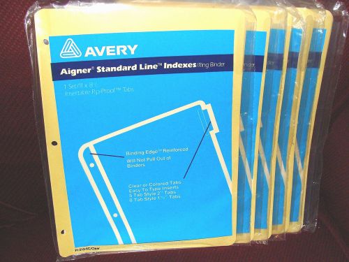 5 Packs Avery Aigner Standard Line Indexes Clear Tab  Qty 5 Per Pack NIP