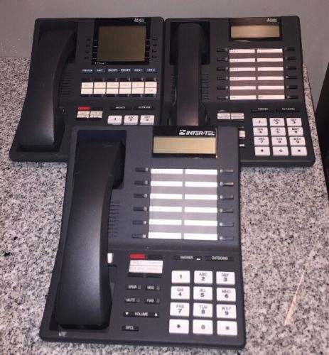 Lot of 3 INTER-TEL AXXESS (1) 550.4100 (1) 550.4400 (1) 550.4000 Phones