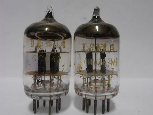 2 x  TESLA 6CC42 Double Triode Tubes // TESTED STRONG !!
