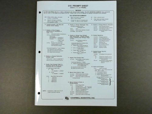 21X Prompt Sheet for Campbell Scientific for CR21X  Data Logger