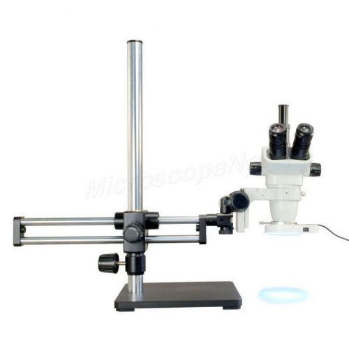 6.7x-45x stereo trinocular microscope+56 led ring light+ball bearing boom stand for sale