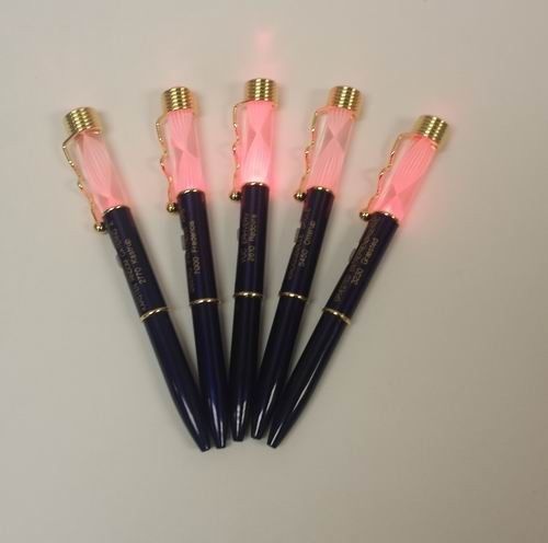 Lot of 100 pcs misprint light-up metal led twist action pen for sale