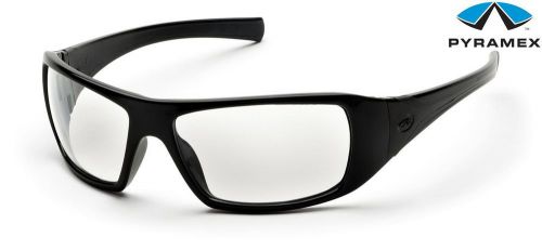 Pyramex goliath clear lens black safety glasses motorcycle z87.1 for sale