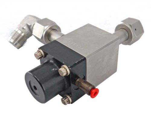 Stainless Steel SS 3/8&#034; ID Right Angle Air Operated Flow Control Vacuum Valve