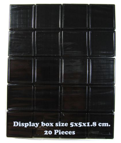 20 PCS OF TOP GLASS BLACK PLASTIC DIAMOND JEWELRY DISPLAY JAR BOX Size 5x5 cm