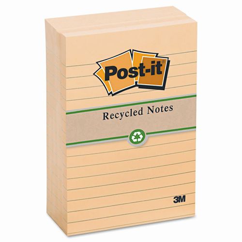 Post-it® greener recycled note pad, 4 x 6, lined, 12 pack for sale