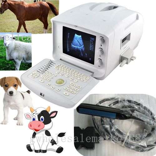 FDA Portable Vet Veterinary Ultrasound Scanner Machine + Rectal Probe Free 3D US