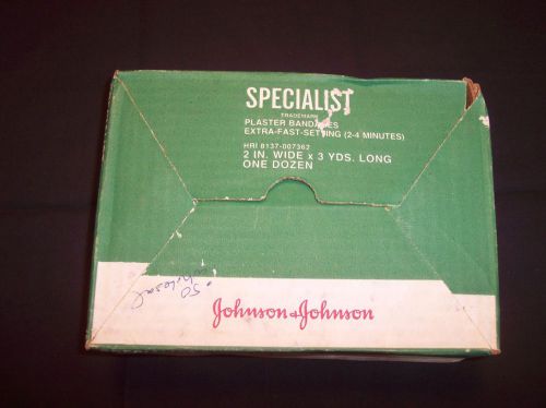 Johnson &amp; Johnson Specialist Extra Fast Setting Plaster Bandages 12 Rolls J J