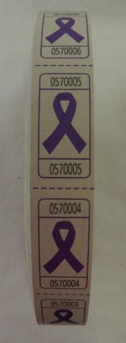 100 Cancer Awareness Purple Ribbon Raffle Tickets