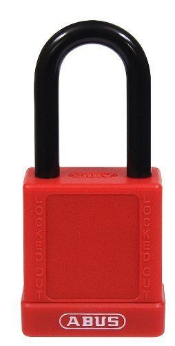(3) ABUS 74/40 KD Loto 1-1/2-Inch Non-Conductive Shackle, Red padlock