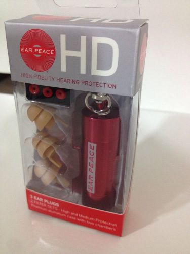 EarPeace HD High Fidelity Hearing Protection Red Case Plugs Filters New