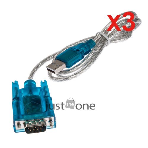 3PCS USB to RS232 Serial Port 9 Pin DB9 Cable Serial COM Port Adapter