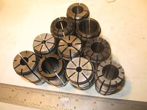 Lot of 10 used tg 100 collets 47/64 41/64 1/4 .875 .234 7/16 .2343 63/64 +(28) for sale