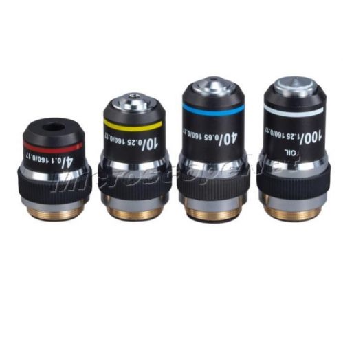 Achromatic objective lenses set din 4x-10x-40x-100x for compound microscopes for sale
