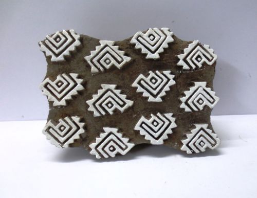WOOD HAND CARVED TEXTILE PRINT FABRIC CLAY BATIK BLOCK STAMP WALLPAPER DESIGN 05