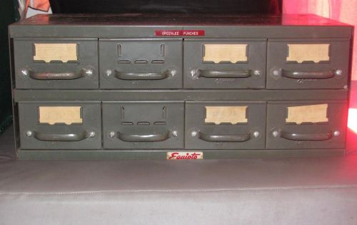 Vintage Equipto Green Metal 8 Drawer Cabinet Heavy Duty made in the USA